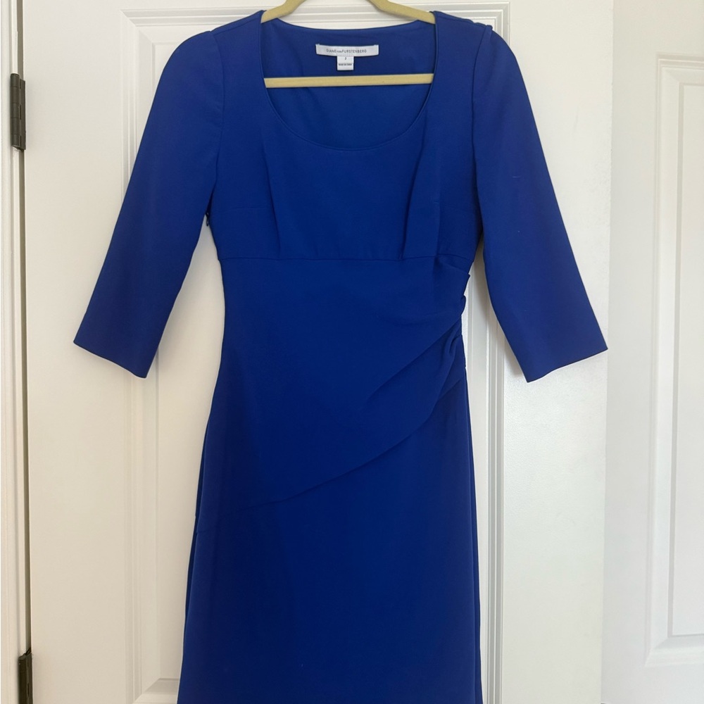 Diane Von Furstenberg Royal Blue Long Sleeve Dress